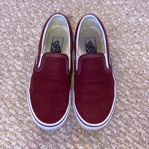 Slip on vans maroon